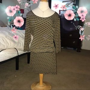 Black and gold designer print cross tie dress🌱💞